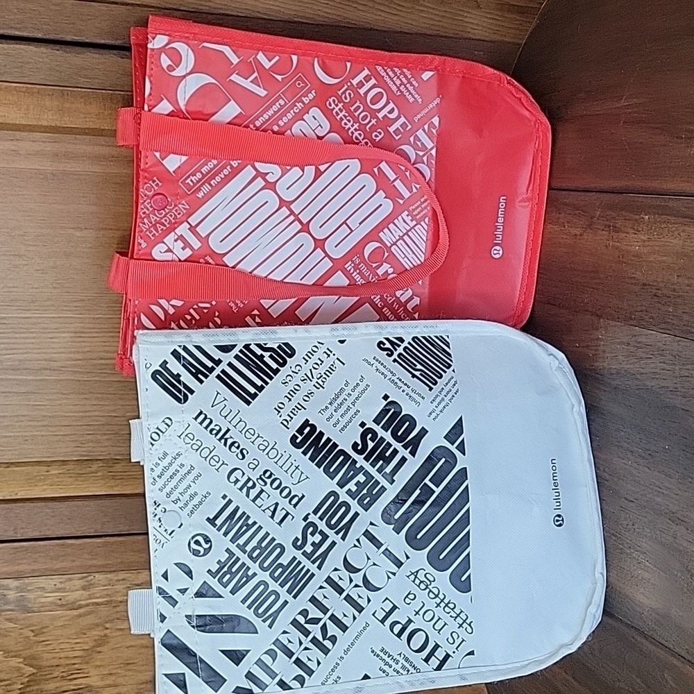 Lululemon Reuseable Shopping Tote Bags Set Of 2